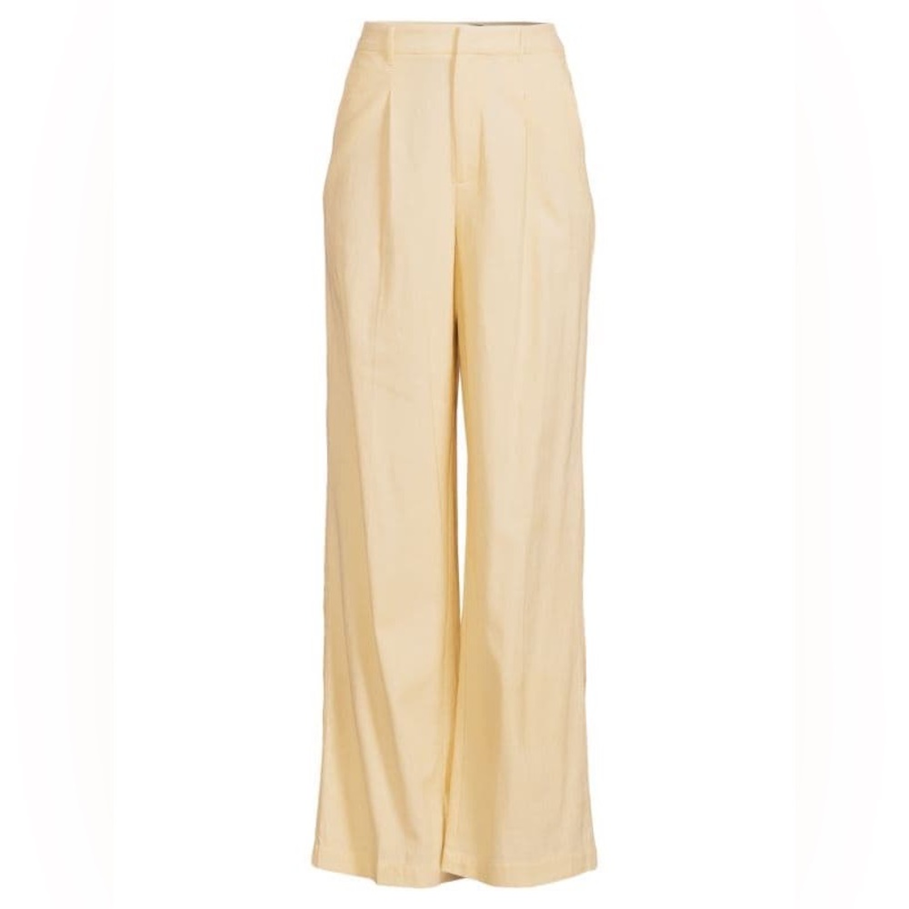NWT Joe's Jeans Flaunt Wide Leg Pleated Trousers in Summer Melon (Butter Yellow)